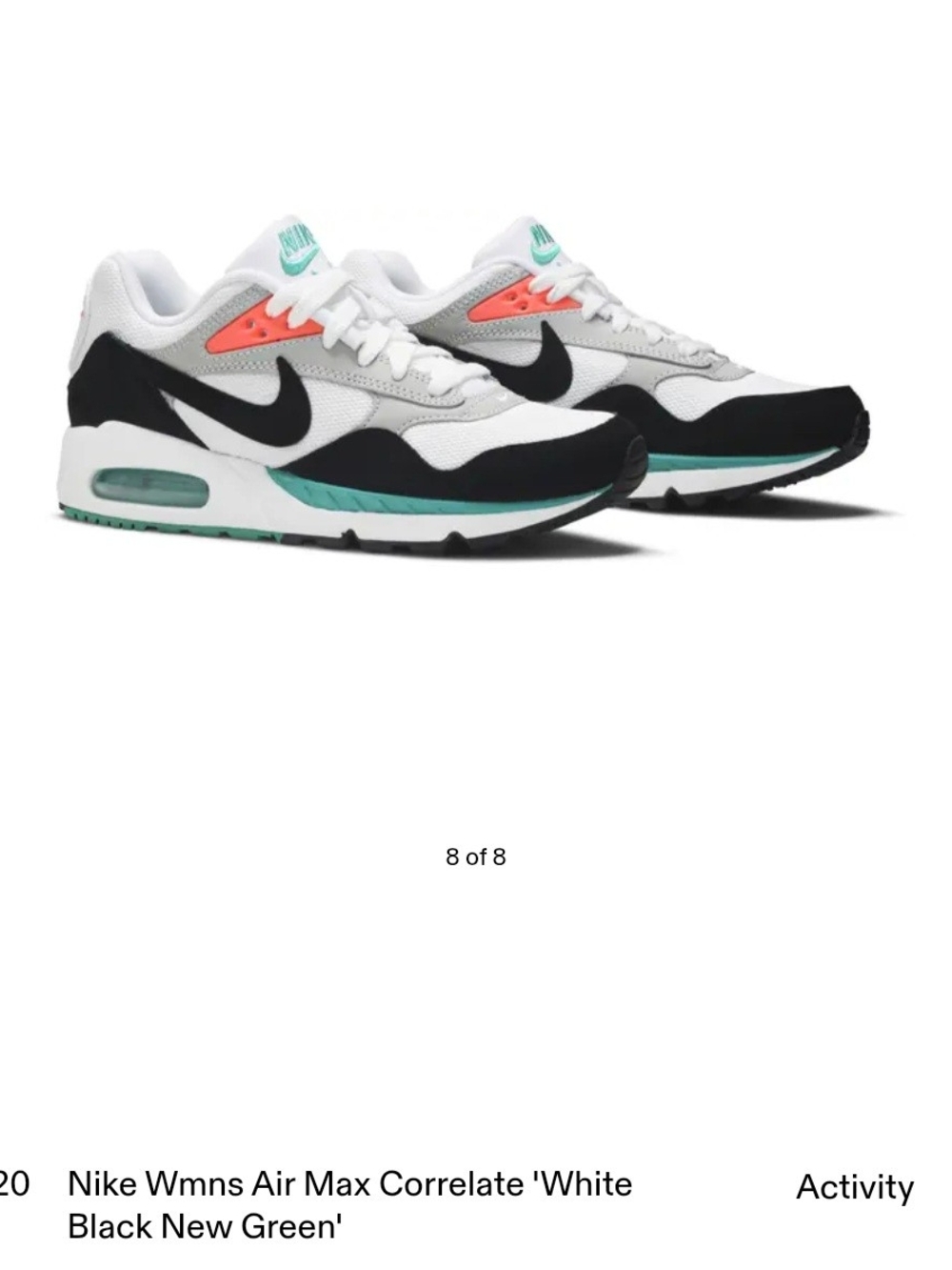 Nike Womens Air Max Correlate Sneakers - White/Black/Coral/Teal